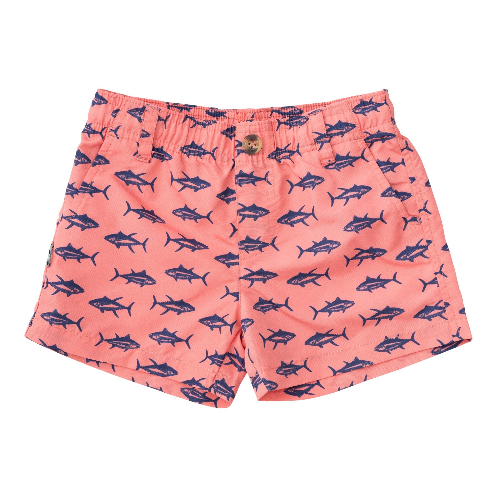 MakeMine Boys Performance Short Shell Pink Tuna Print Prodoh Shell Pink Tuna Allover Print M10 12