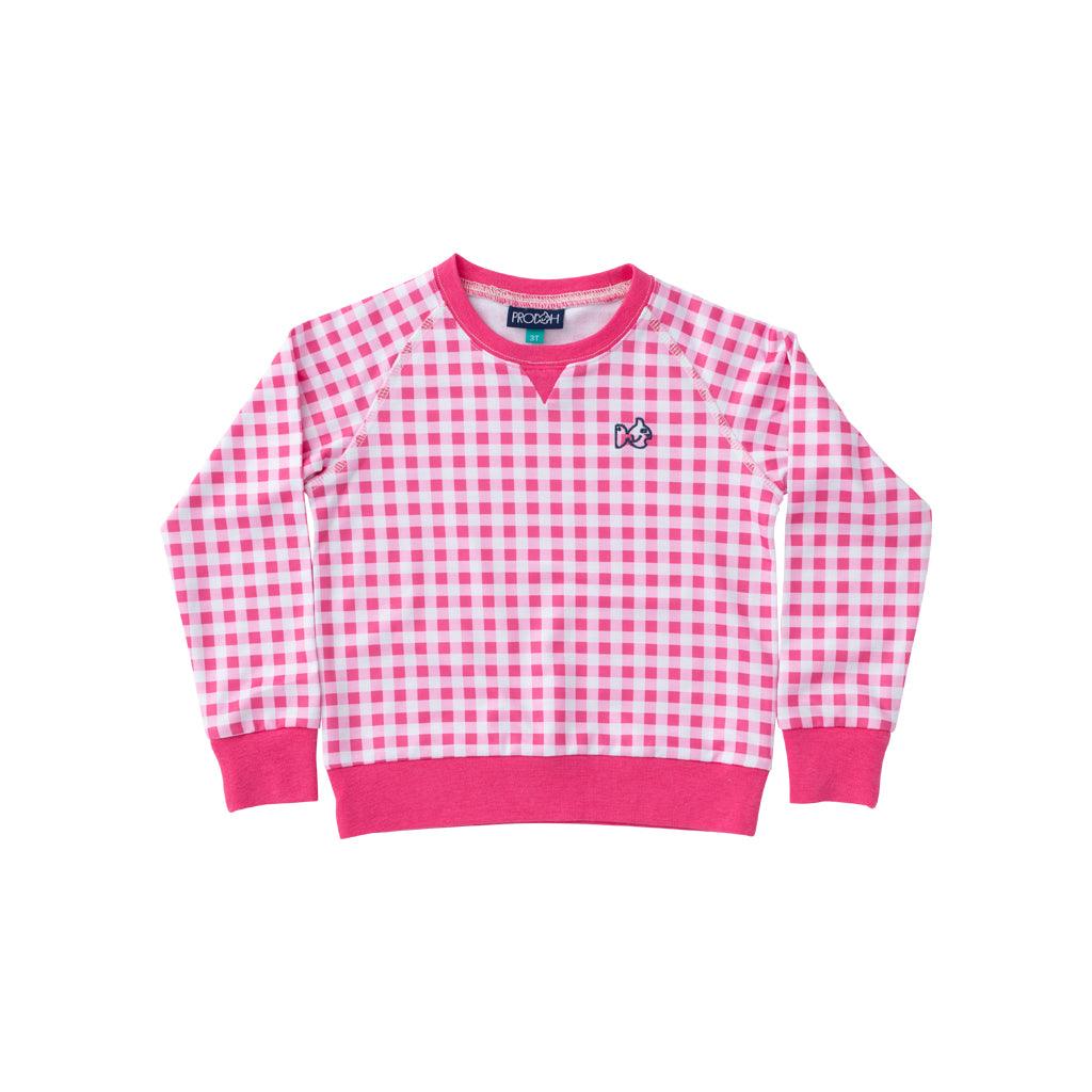 Pink best sale gingham sweatshirt