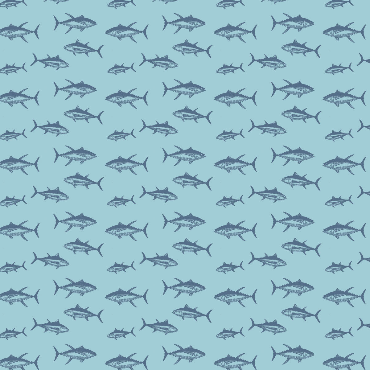 Kids Sun Protective Aqua Tuna Print Fishing Shirt | Prodoh Aqua Tuna Allover Print / 12M