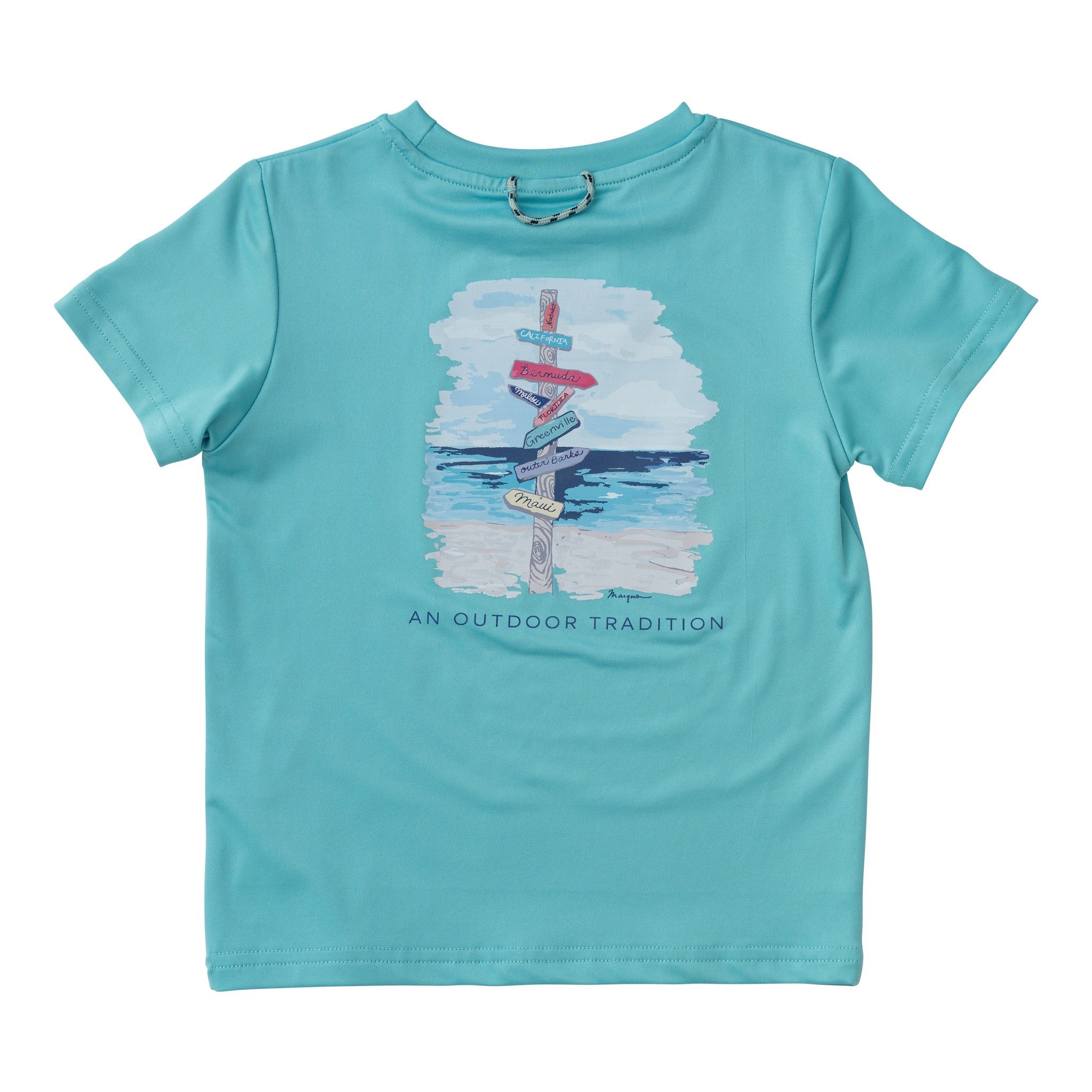 Kids Short-Sleeve Beach Sign Art Performance Tee | PRODOH