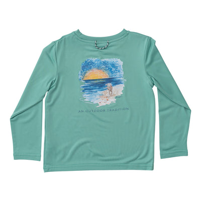 Prodoh Boys / Girls Vented Back Fishing Shirt - Solid Arctic Blue