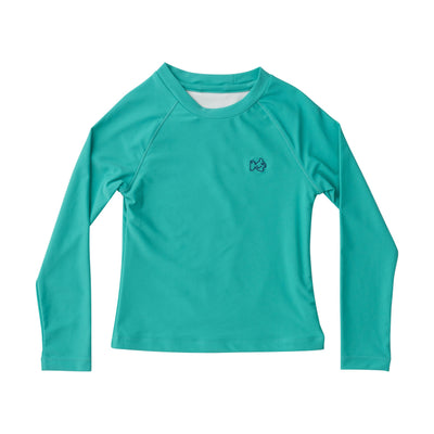 Boys' Long-Sleeve Green Rashguard Swim Shirt