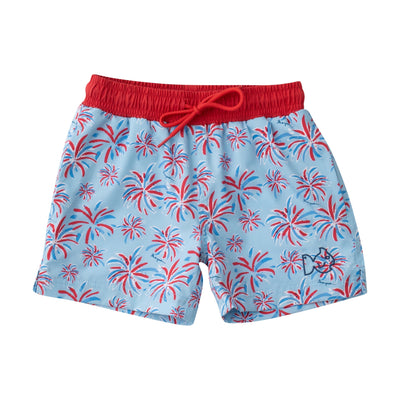 Boys Boogie Board Swim trunks in Fireworks Print