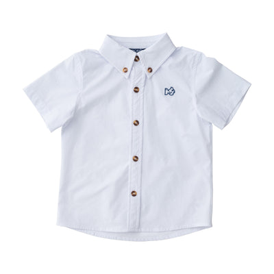 Boys' Short Sleeve Fishing Shirt in Solid Bright White