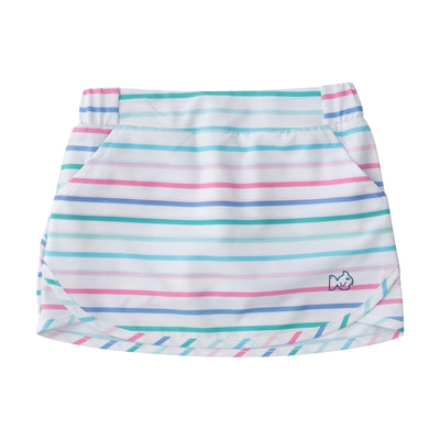 Girls Carolina Catch Skort in Fuchsia Pink Multicolor Stripe