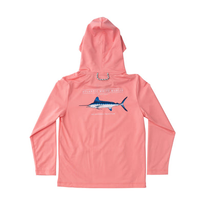 pink marlin artwork Kids Pro Performance Hoodie