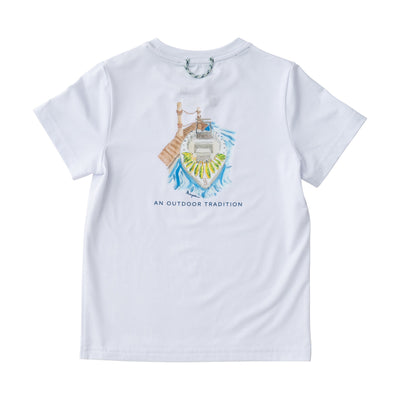 kids performance short-sleeve fishing t-shirts with fish artwork