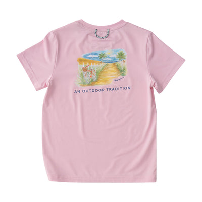 short Sleeve Fishing T-shirt in Pink Lady 