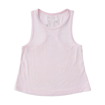 girls activewear pink and white stripe Tank tops