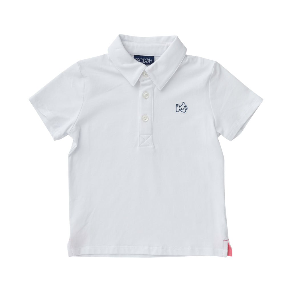 Girls Too Cool for School Cotton Polo in White | PRODOH