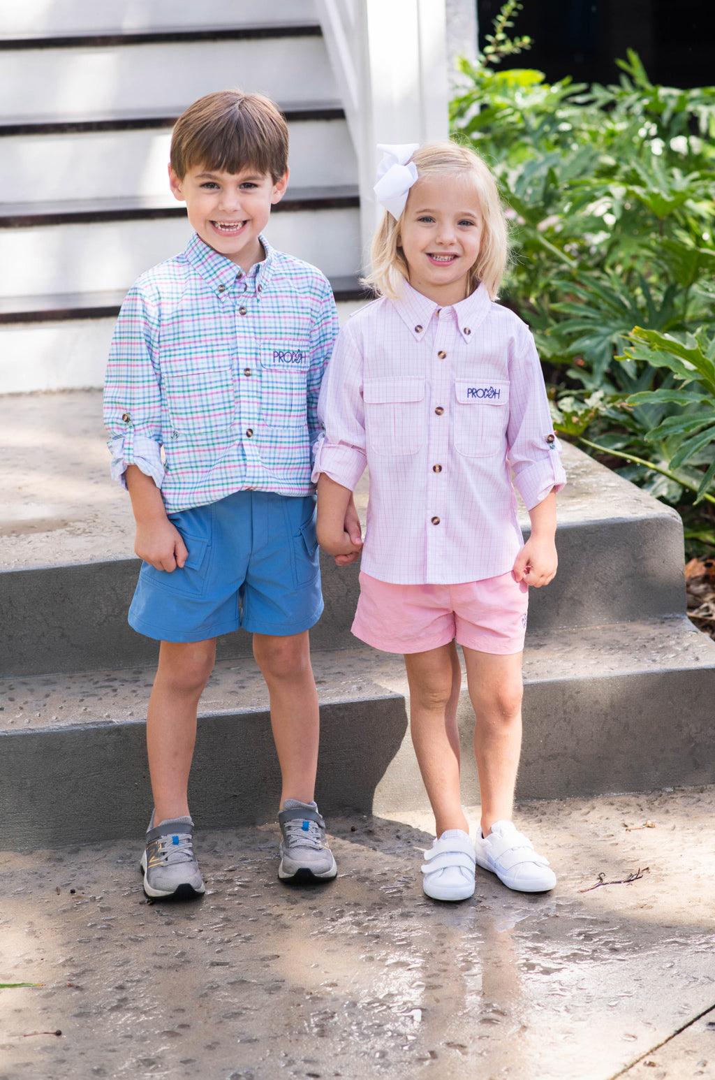 Kids 6m - Youth Plumeria Pink Fishing Shirts