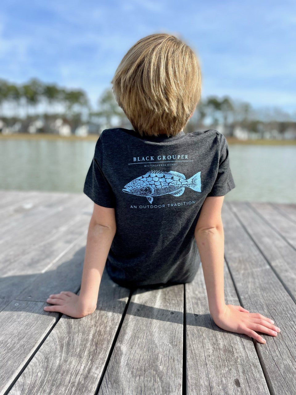 Vintage Fish T-shirt in Gray with Grouper Art